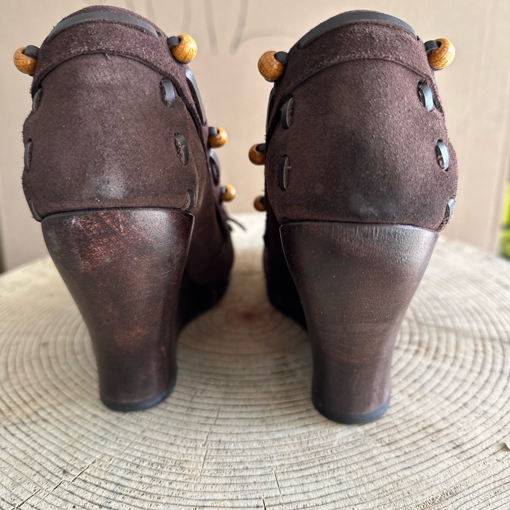 Sam Edelman Angelina Brown Moccasins with Fringe and Wedge Heel - Picture 4 of 8
